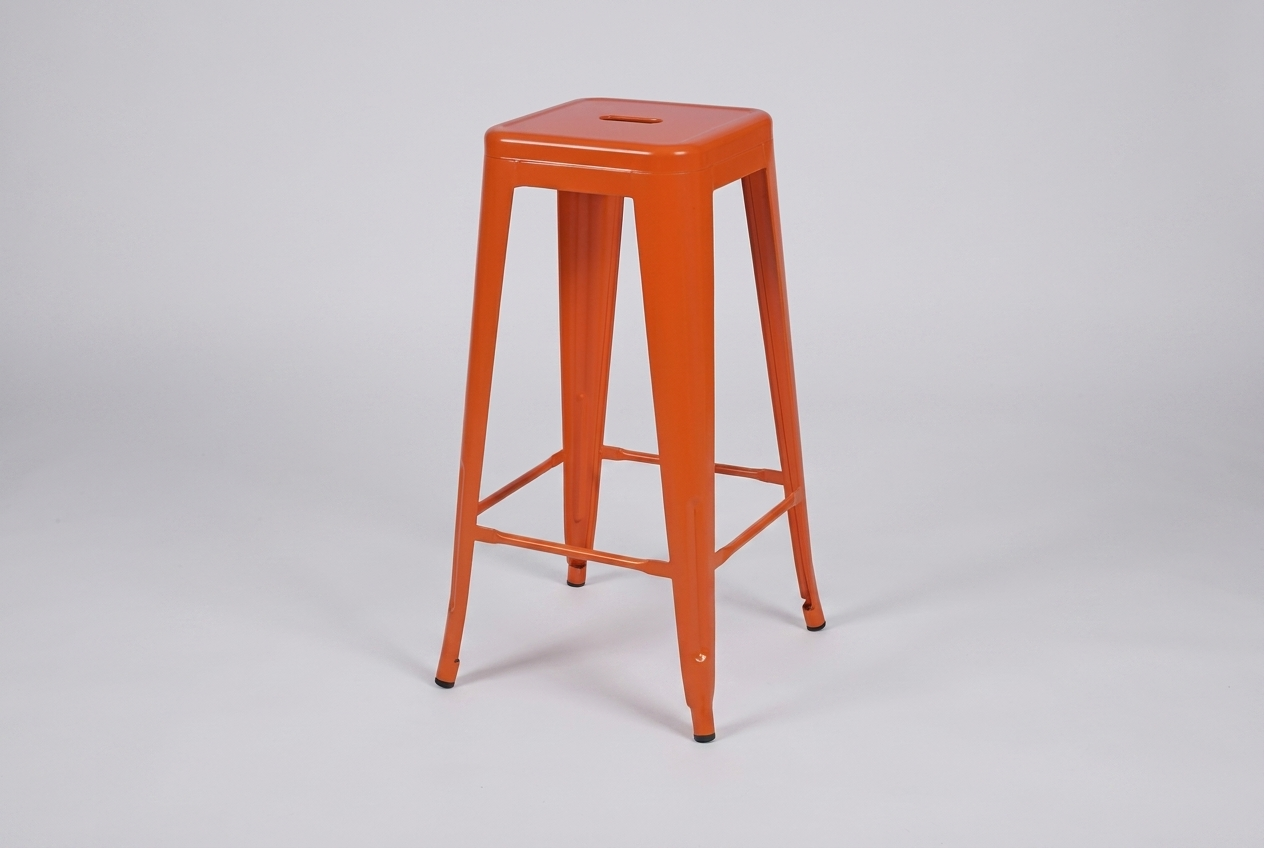 Barhocker aus Stahl Steel Colore Orange