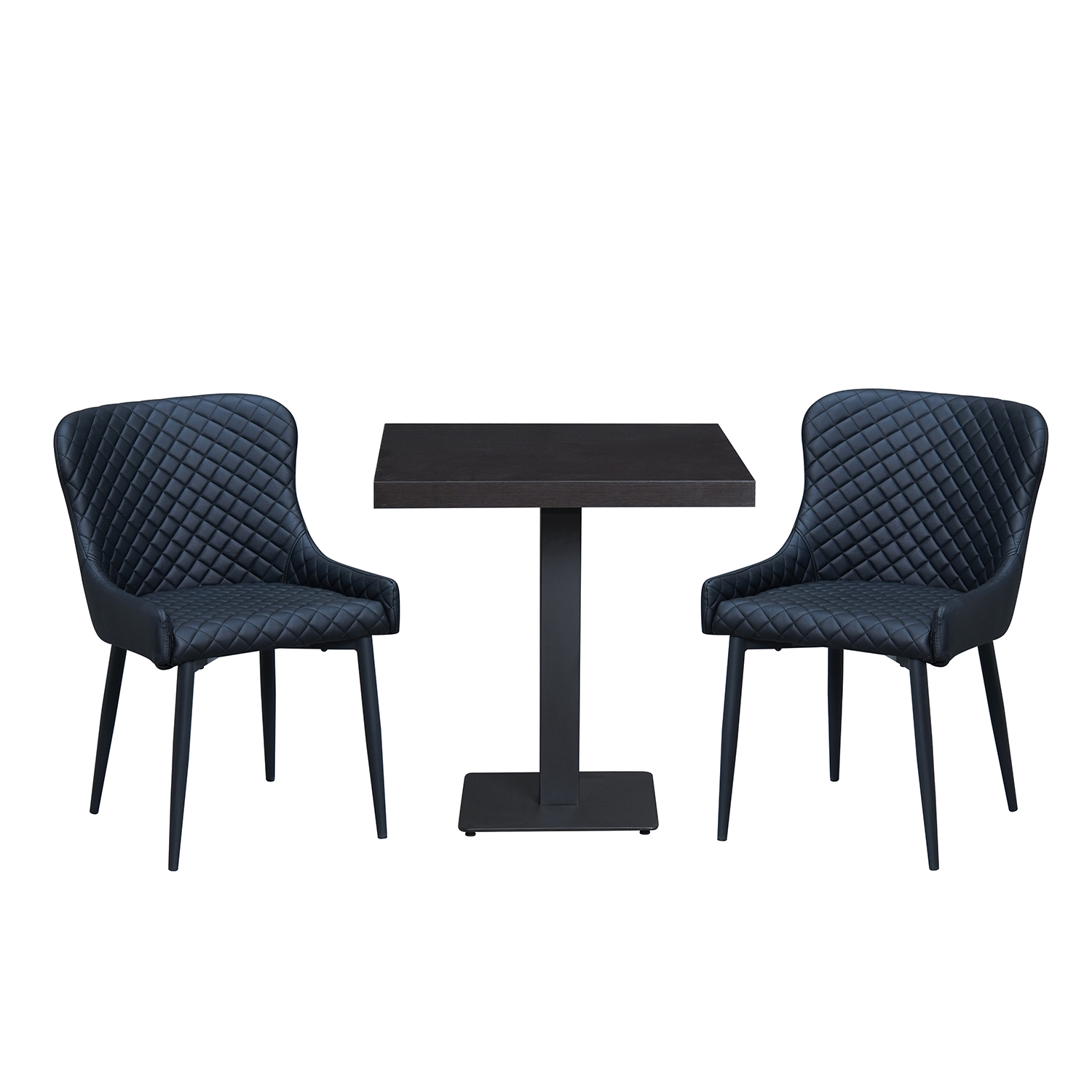 1+2 Set 80x80 Restaurant Artus Hotel Bistro Tisch Stühle Gastronomie Möbel Schwarz-SW10303 1+2 Set 80x80 Restaurant Artus Hotel Bistro Tisch Stühle Gastronomie Möbel Schwarz-SW10303