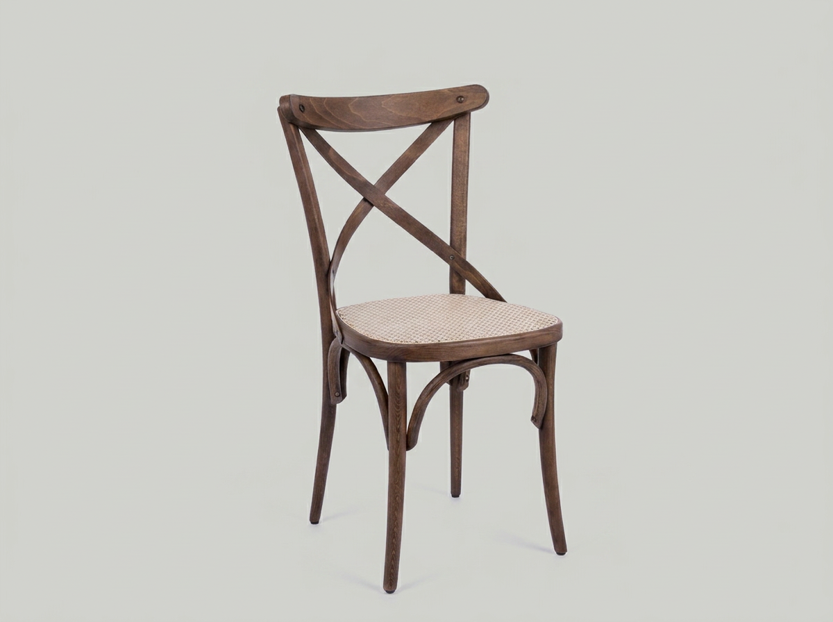 Chaise de restaurant Bistro Rétro Nizza Rotin massif Marron