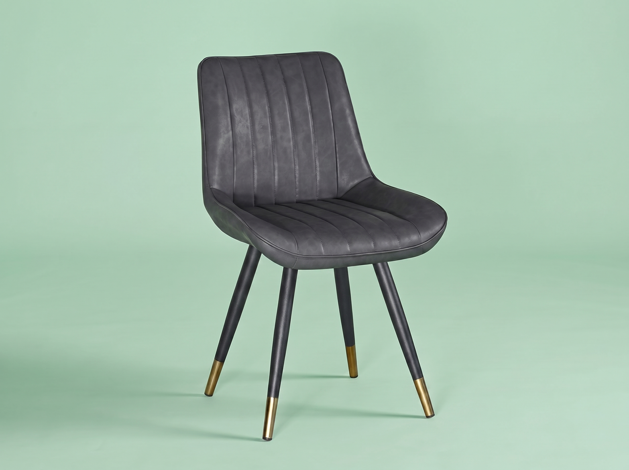 Restaurant Bistro Stuhl Retro Design Kunstleder Grau - Jessie