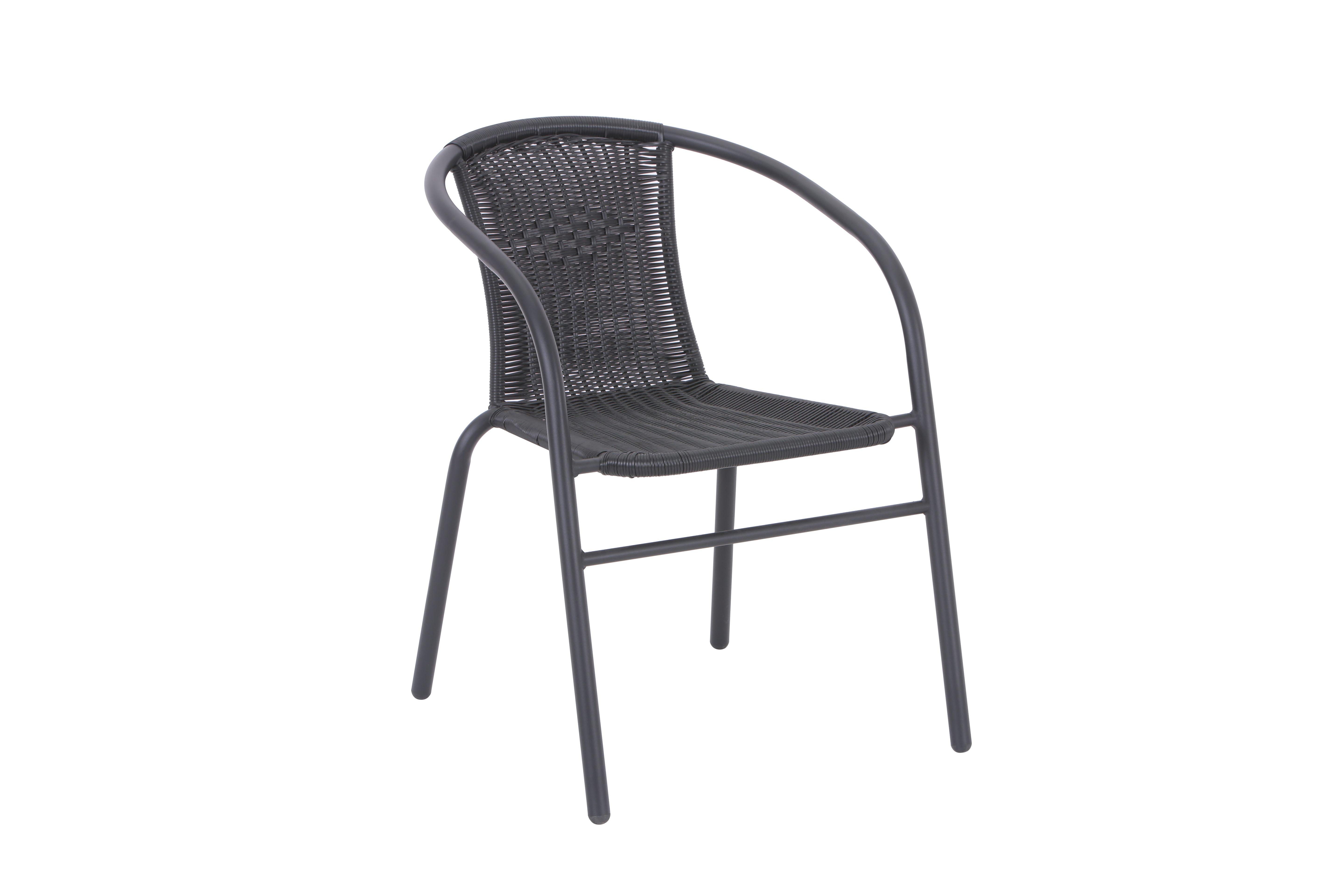 Chaise en poly rotin Mardin Marron