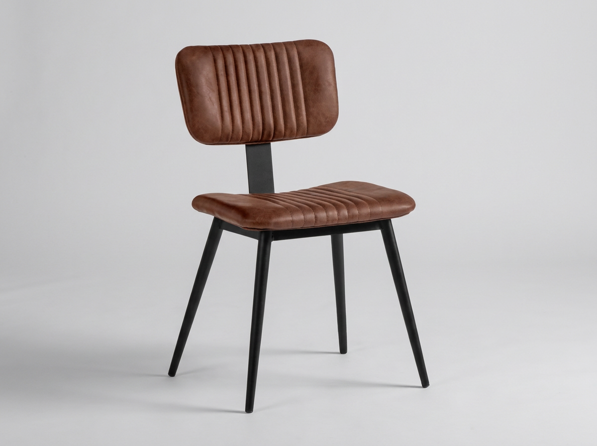 Chaise de restaurant Bistro Habano similicuir noir rembourré