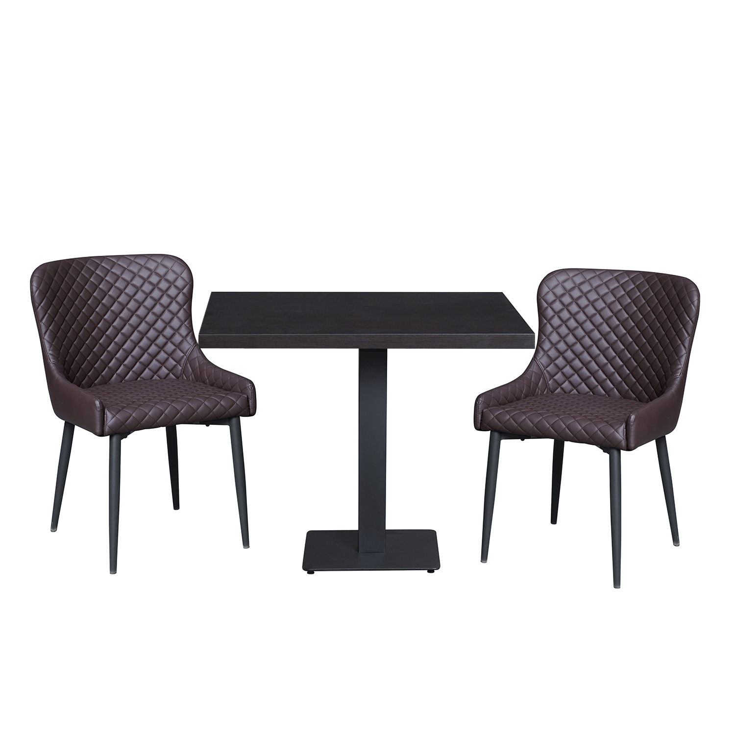 1+2 Set 80x80 Restaurant Artus Hotel Bistro Tisch Stühle Dunkelbraun-SW10302 1+2 Set 80x80 Restaurant Artus Hotel Bistro Tisch Stühle Dunkelbraun-SW10302