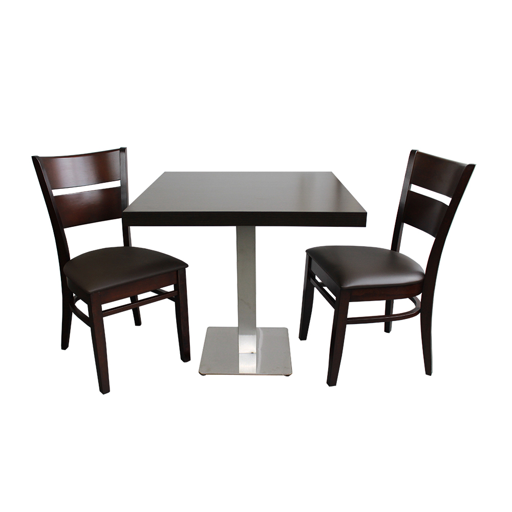 1+2 Set 60x60 Restaurant Grace Hotel Bistro Tisch mit Gusseisen Tischbein Silber Stühle Gastronomie-SW10211 1+2 Set 60x60 Restaurant Grace Hotel Bistro Tisch mit Gusseisen Tischbein Silber Stühle Gastronomie-SW10211
