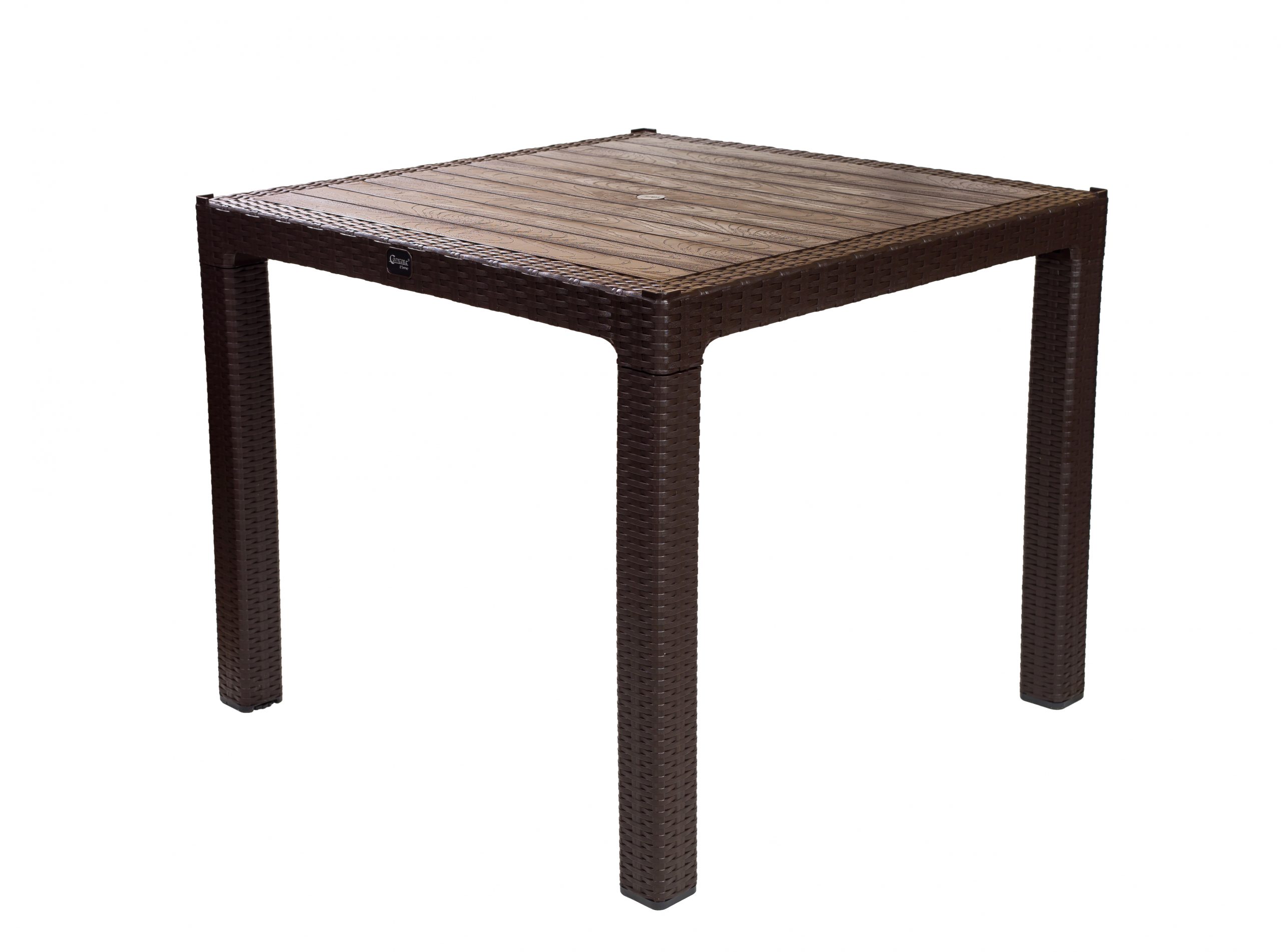 Tisch Asya-Two 90x90cm Polyrattan und Holzimitat (WPC)-ING10591