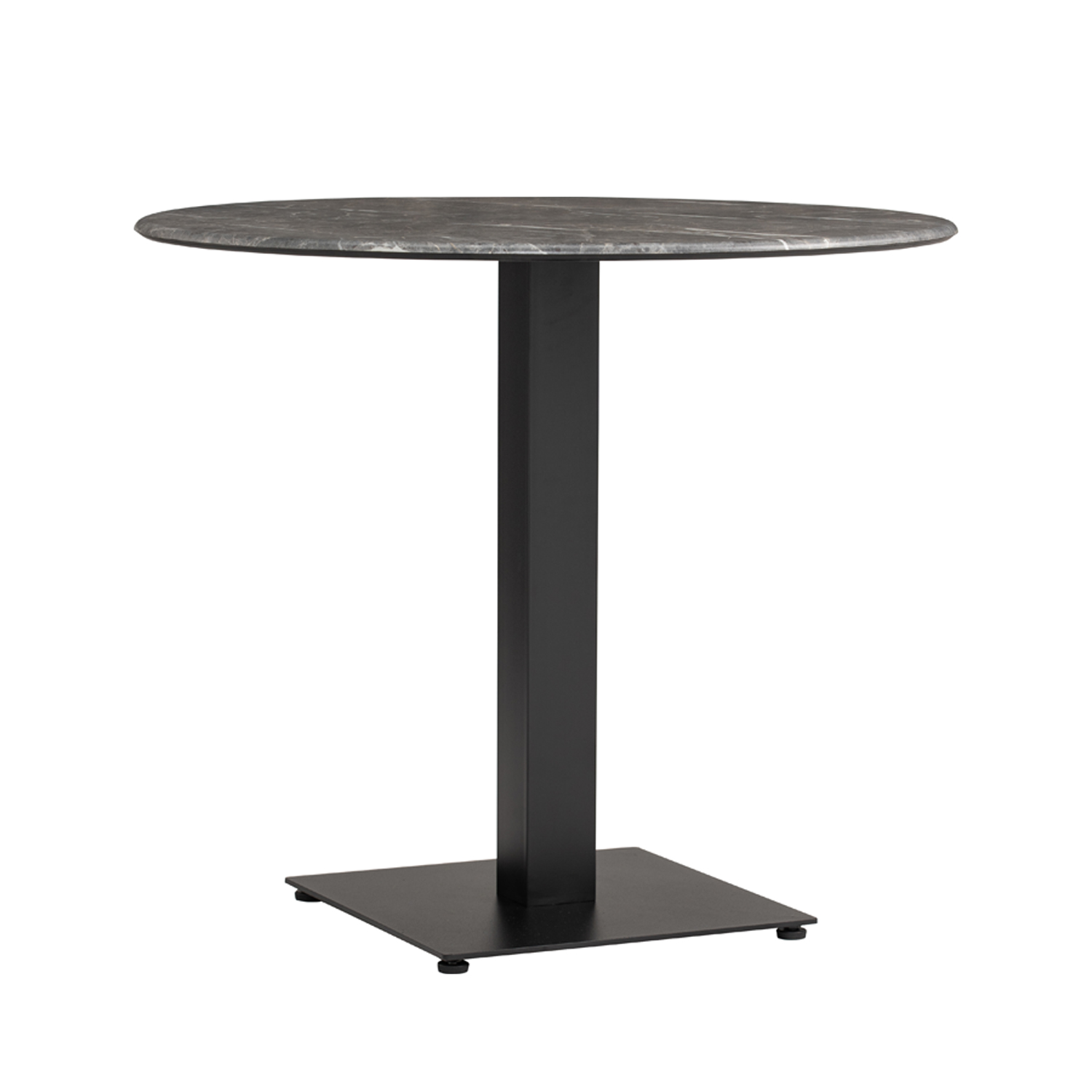 Outdoor-Tisch-Catania-in-Rund-80cm-Marmor-Optik-Grau-Compact-HPL-Tischplatte-1 Tavolo da esterno rotondo Catania da 60 cm con piano in HPL compatto effetto marmo grigio