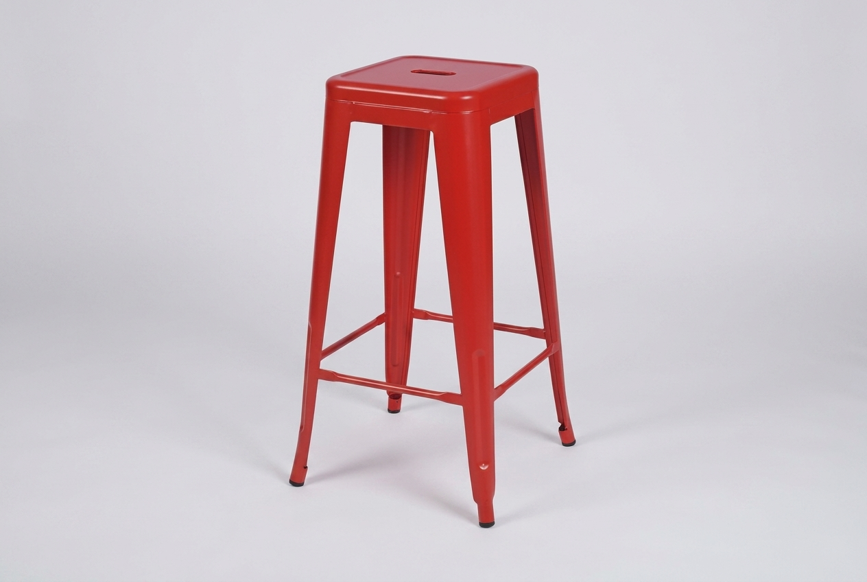 Barhocker aus Stahl Steel Colore Rot
