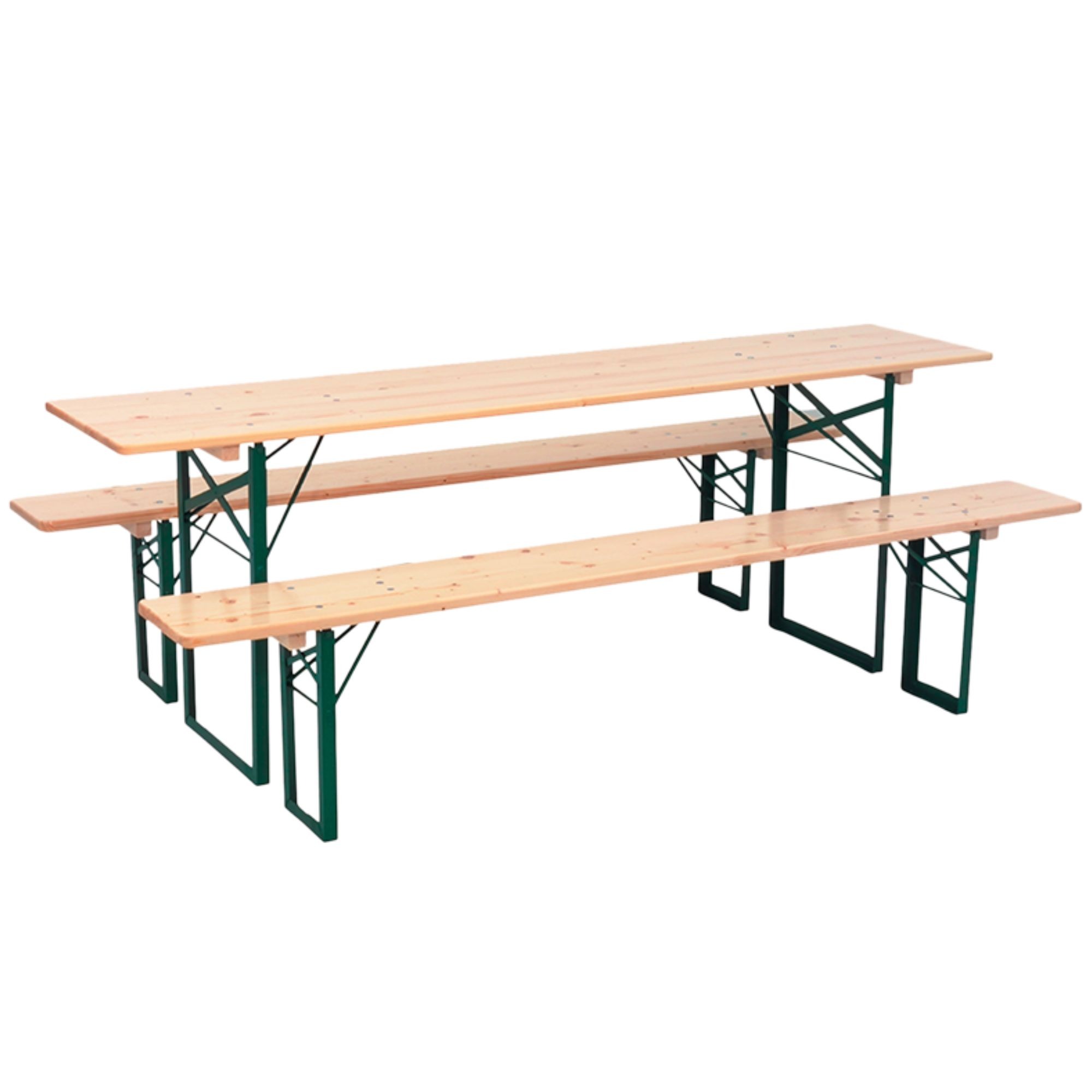Outdoor Biertisch 220x70cm Bank 220x27cm Garnitur Bankett Set