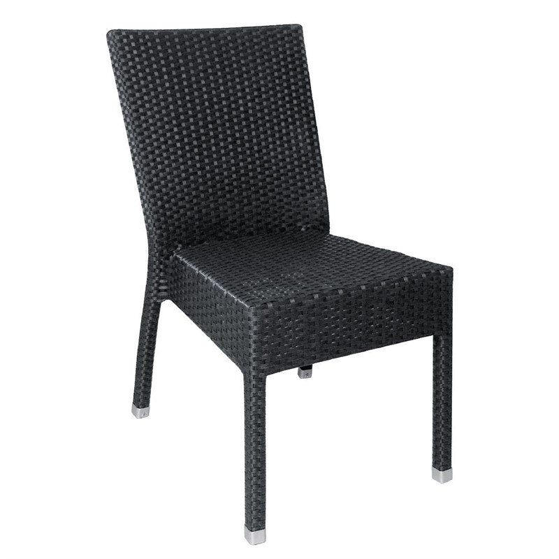Polyrattan Stuhl Verona anthrazit ohne Armlehne-ING10615 Polyrattan Stuhl Verona anthrazit ohne Armlehne-ING10615