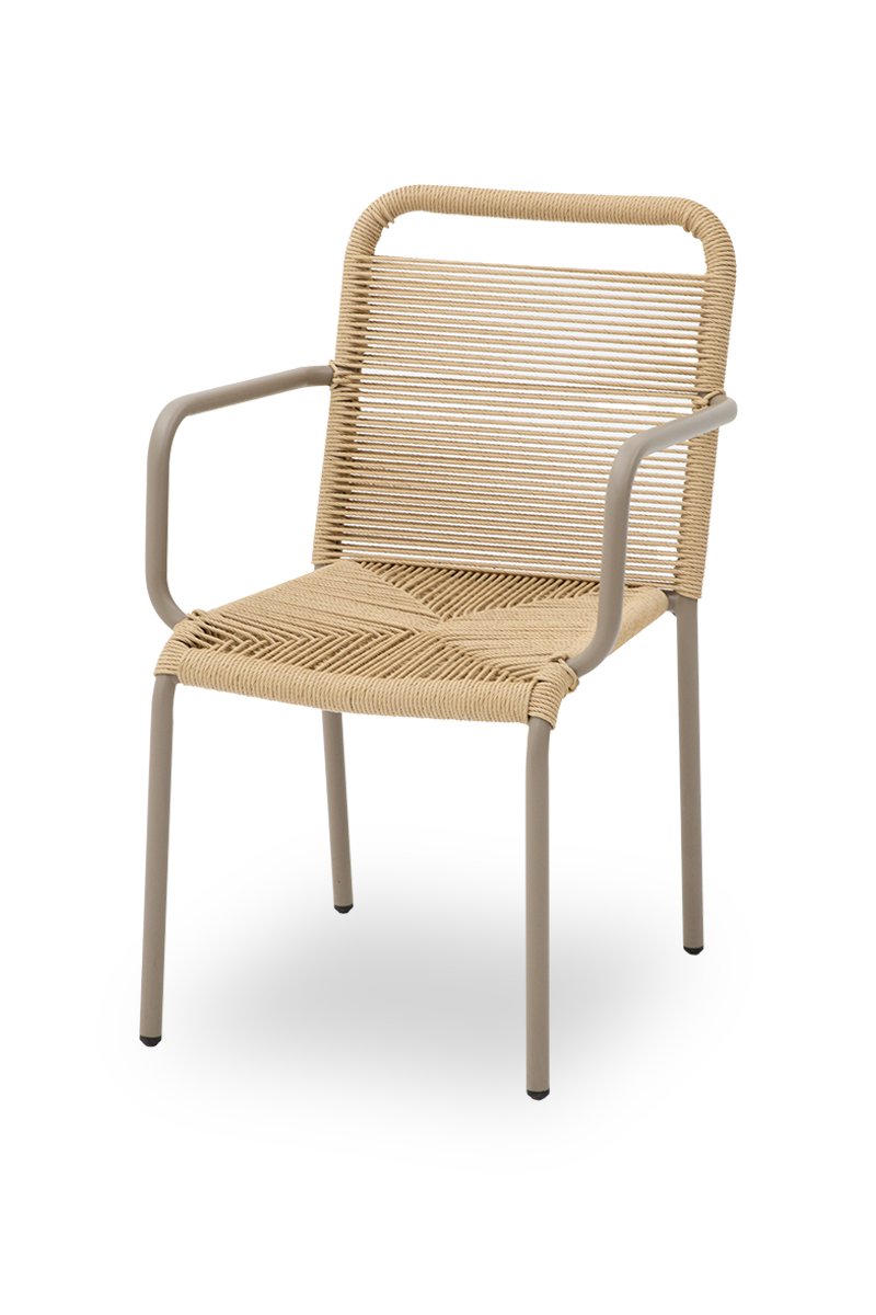 Outdoor Stuhl Maniago in Beige mit Armlehne-ING10893 Outdoor Stuhl Maniago in Beige mit Armlehne-ING10893