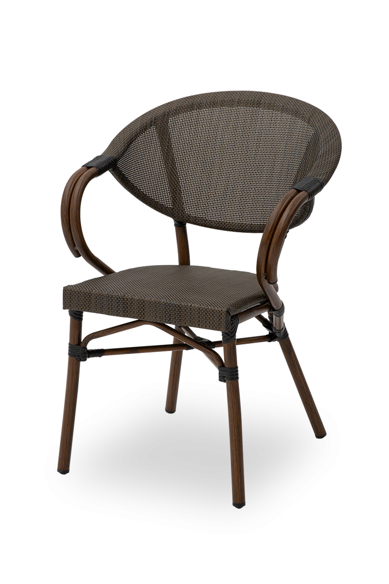 Chaise Udine couleur vieux marron en technorattan Outdoor