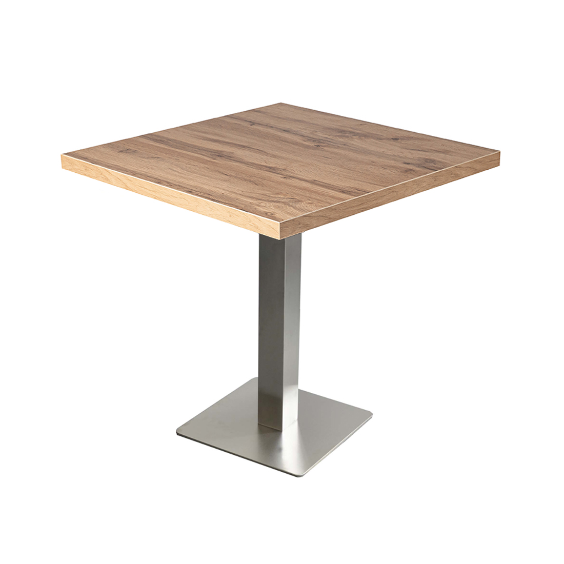 Tavolo ristorante bistrot 50x50cm Andora rovere tavolo ospiti gamba argento Tavolo ristorante bistrot 50x50cm Andora rovere tavolo ospiti gamba argento