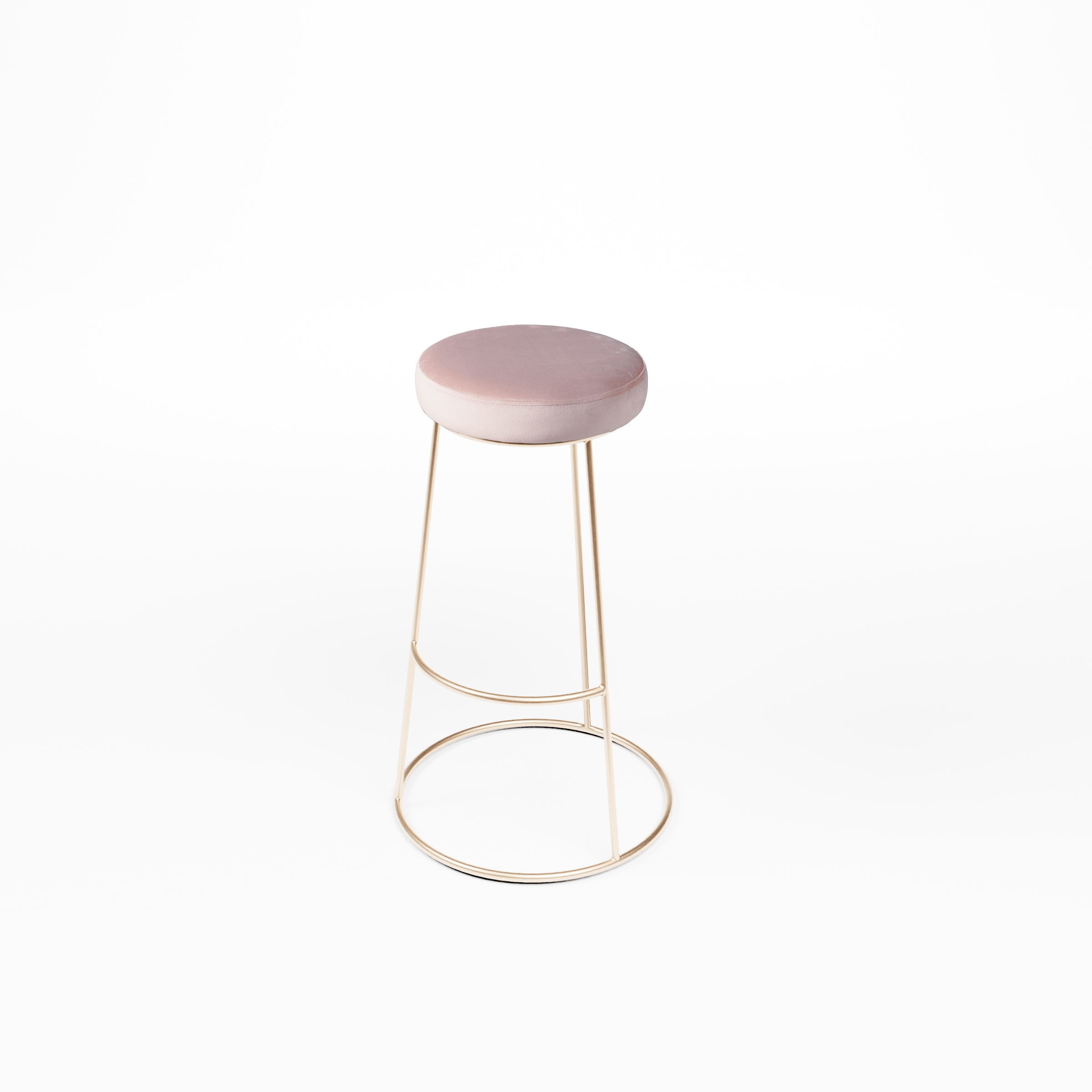 Barhocker Iconic Rose Gold mit Sitzpolster Samt Rose Barhocker Iconic Rose Gold mit Sitzpolster Samt Rose