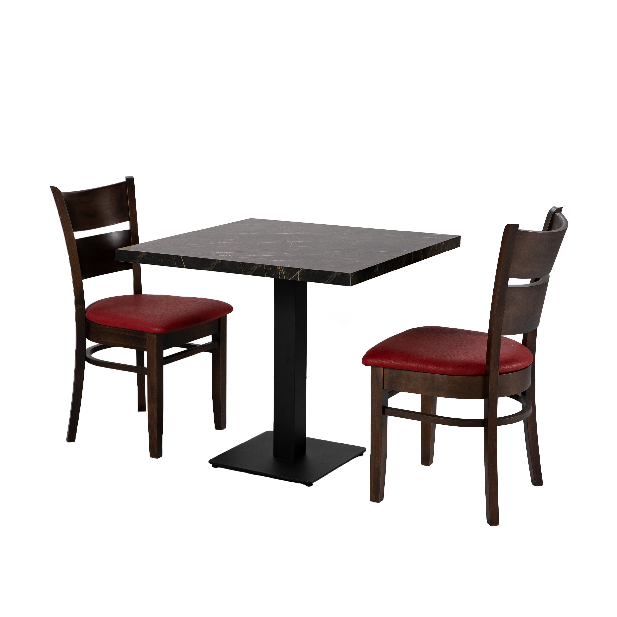 Restauranttisch Catania Braun Marmor Optik 80x80cm Bistrotisch Gastrotisch-ING10744