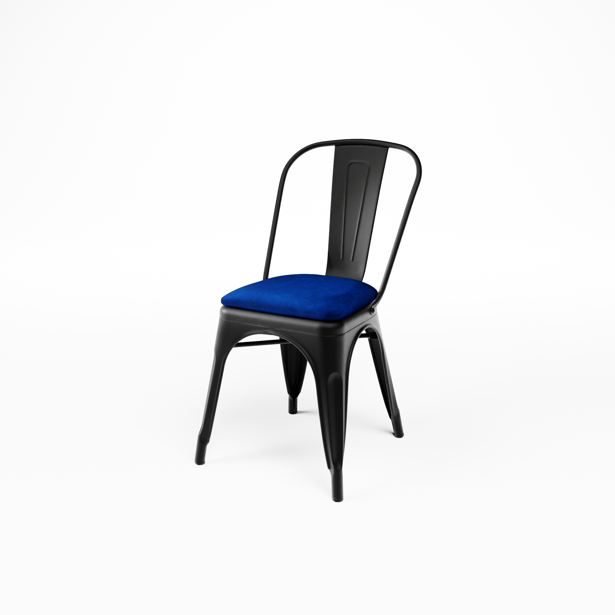 Restaurant Bistro Stuhl aus Stahl Stool Velours mit Sitzpolster Samt Blau Restaurant Bistro Stuhl aus Stahl Stool Velours mit Sitzpolster Samt Blau