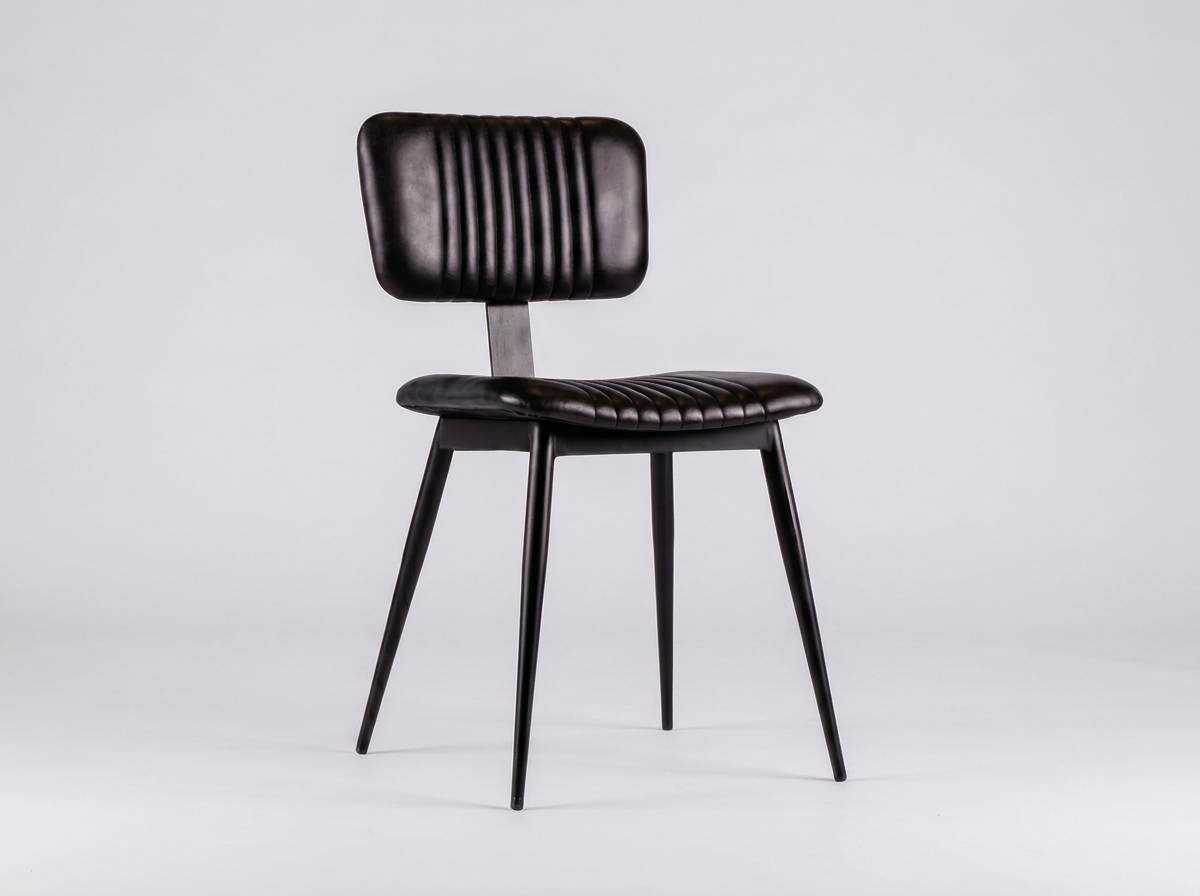 Chaise de restaurant Bistro Habano similicuir noir rembourré