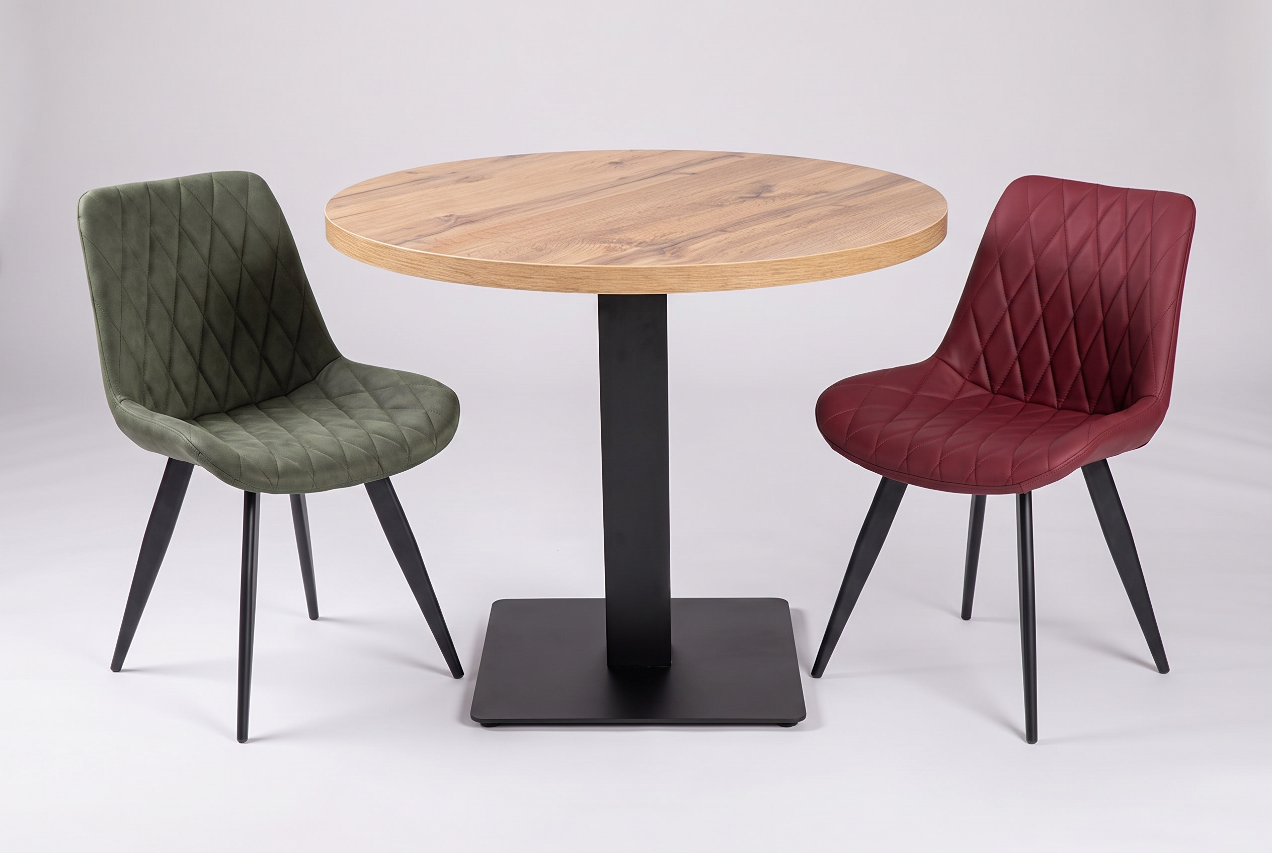 Restaurant Bistro Tisch Rund D80cm Andora Holzoptik Eiche