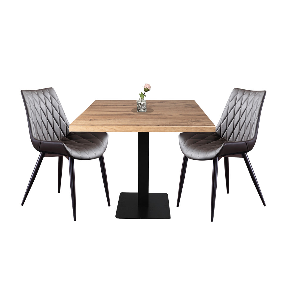 1+2 Garnitur Dunkelbraun Scarlet 80x80 Restaurant Tisch und Stühle-ING10529 1+2 Garnitur Dunkelbraun Scarlet 80x80 Restaurant Tisch und Stühle-ING10529