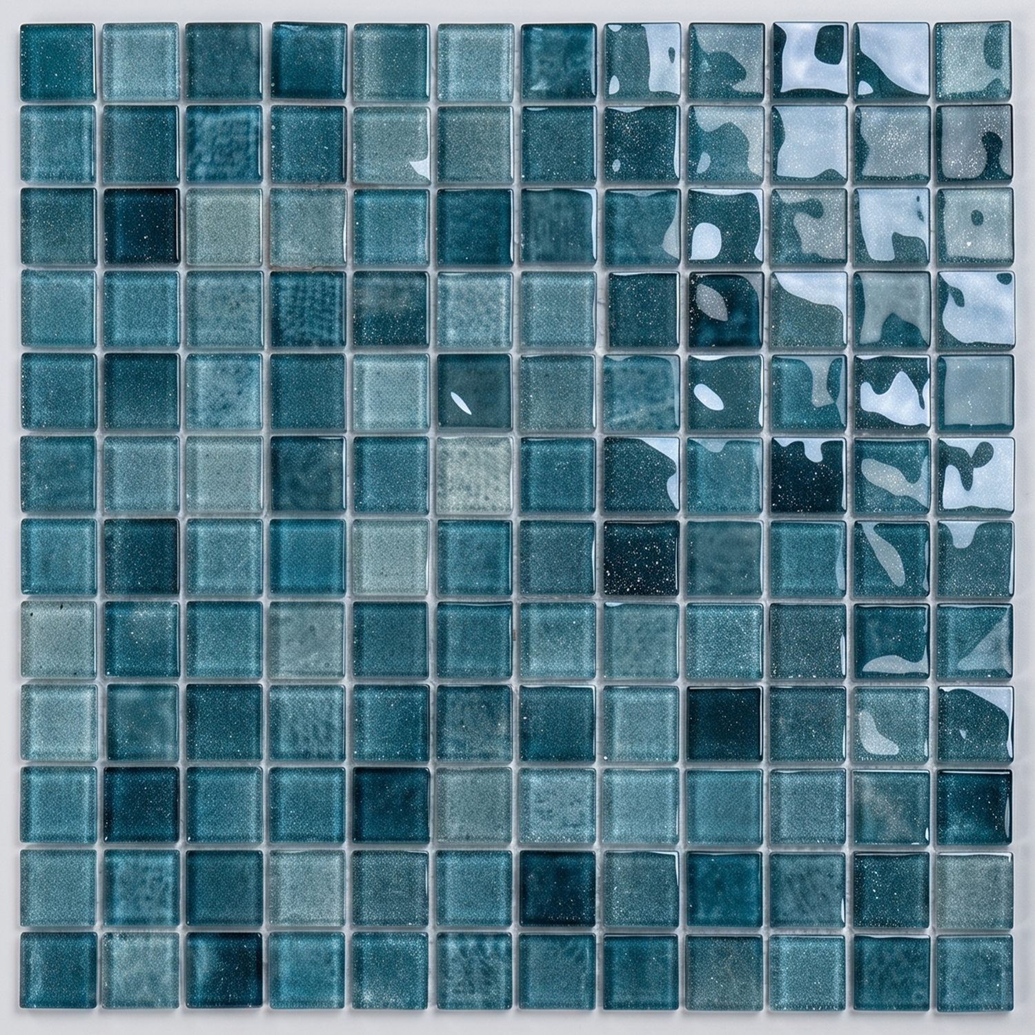 Glasmosaik Mosaikfliese  Nizza 23×23×4 mm Türkis