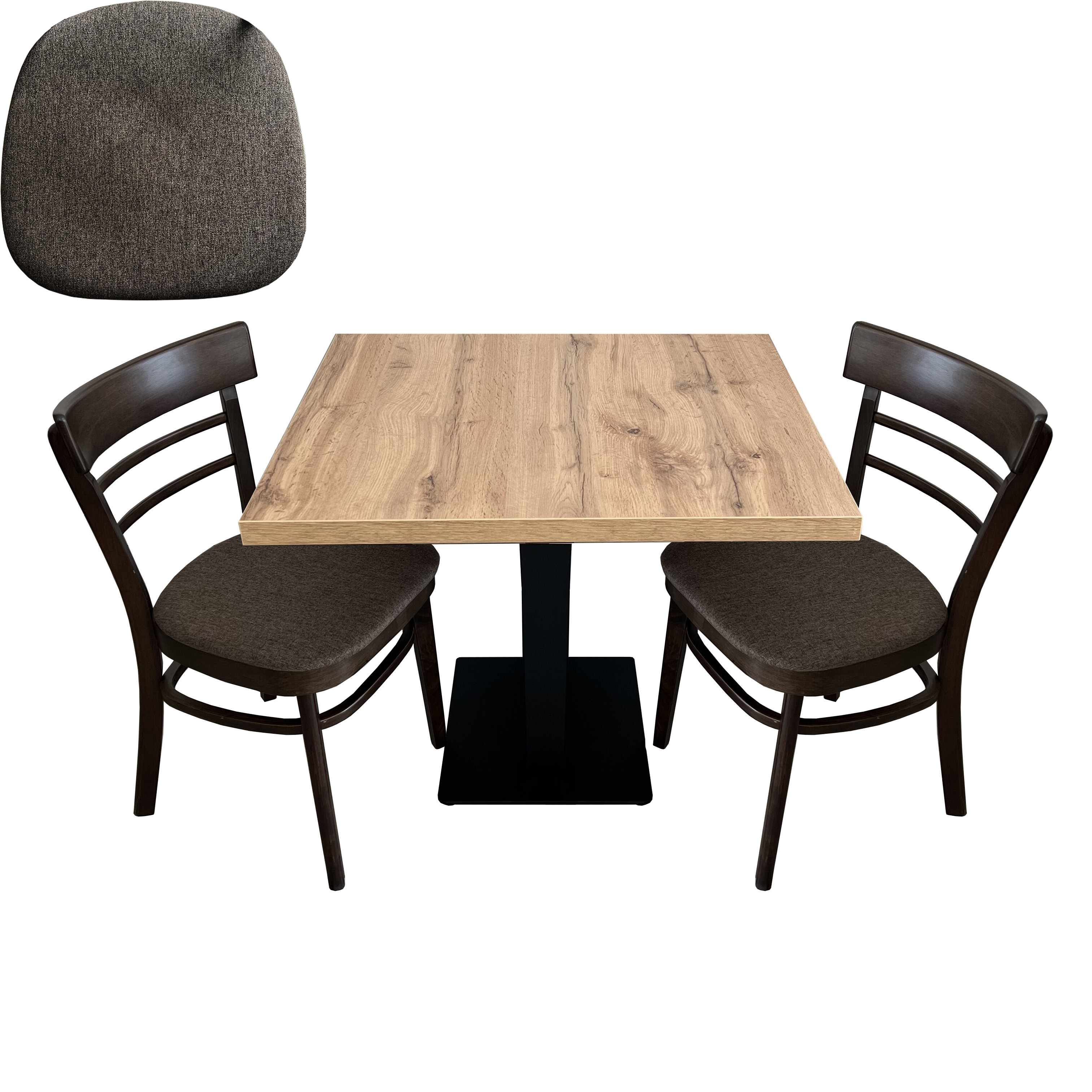1+2 Set Tisch 70x80cm Stuhl Emma Mikrofaser Bistro Stühle Gastronomie Möbel-ING10655 1+2 Set Tisch 70x80cm Stuhl Emma Mikrofaser Bistro Stühle Gastronomie Möbel-ING10655