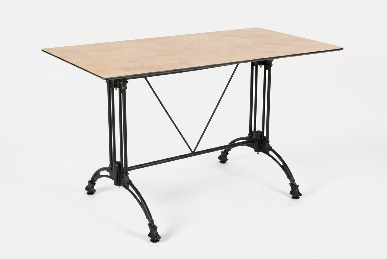 Outdoor Bistro Tisch 120x70cm Compact HPL Stein Optik Braun - Pescara