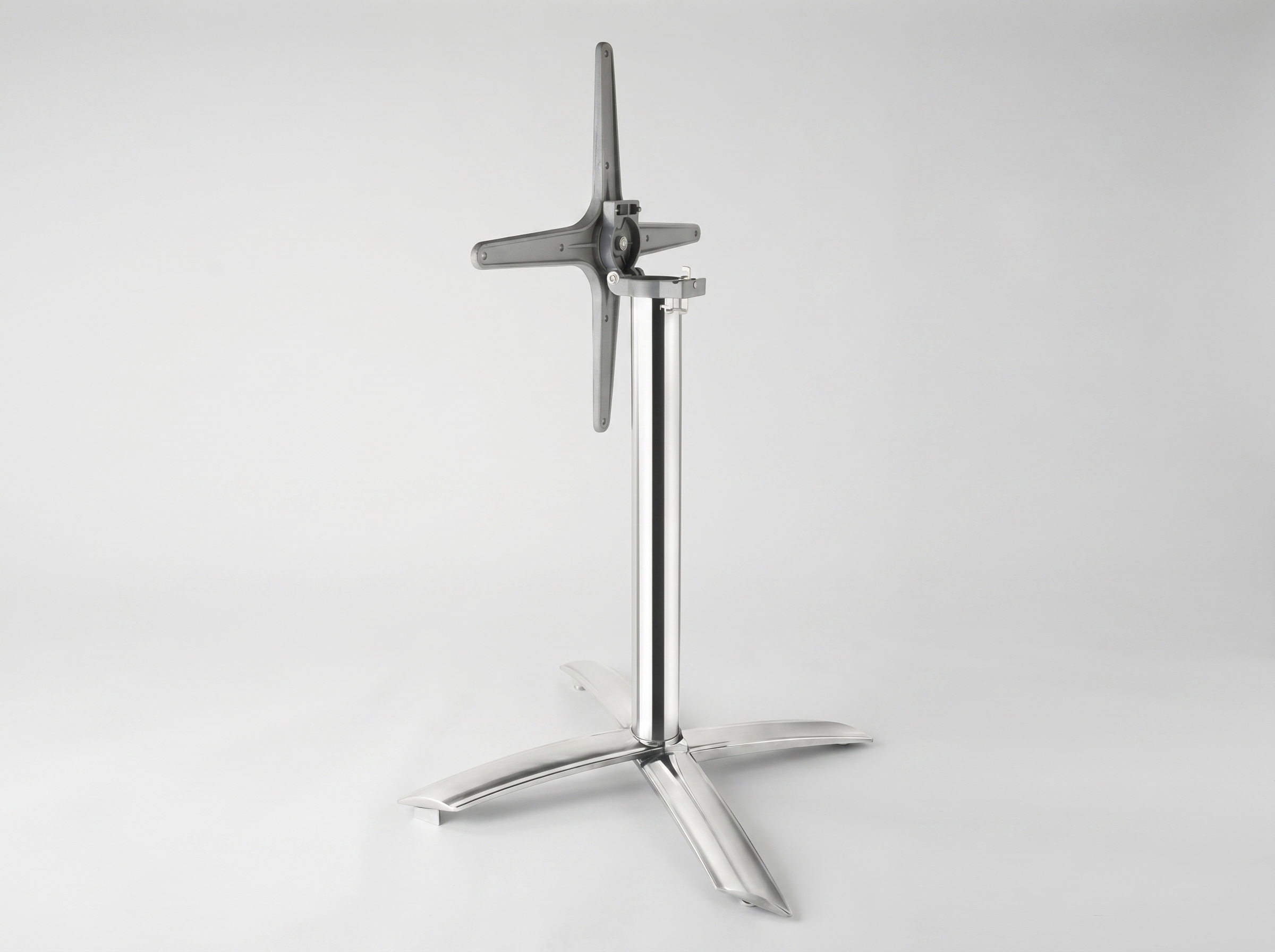 Restaurant Bistro Tischbein Aluminium Silber GT1K - klappbar Innenbereich Außenbereich