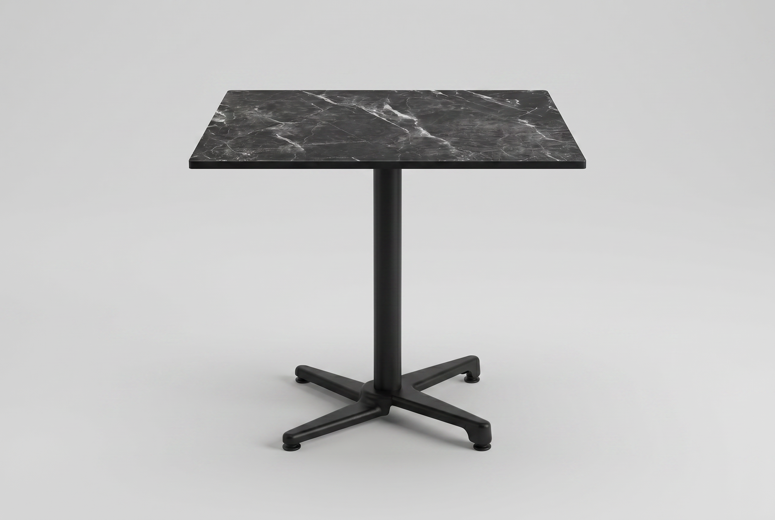 Outdoor Bistro Tisch 70x70cm Compact HPL Marmor Optik Onyx Schwarz Modern - Pescara