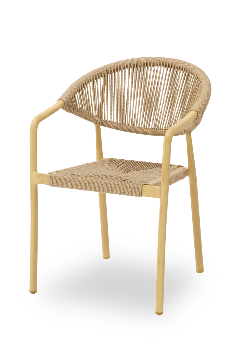 Outdoor Stuhl Latisana Beige mit Armlehne-ING10891 Outdoor Stuhl Latisana Beige mit Armlehne-ING10891