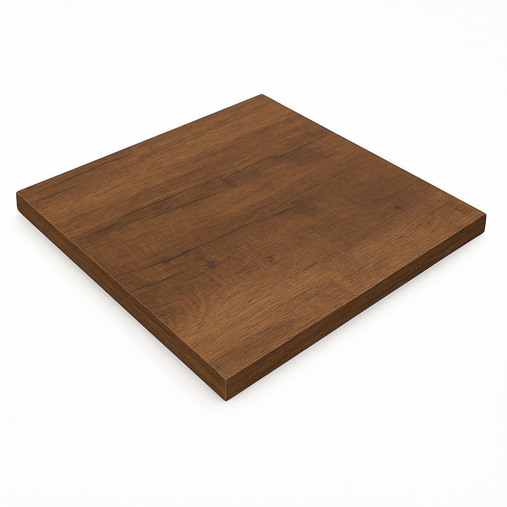 Outdoor Tischplatte 70x70cm Eiche Dunkel Holzoptik HPL Outdoor Tischplatte 70x70cm Eiche Dunkel Holzoptik HPL