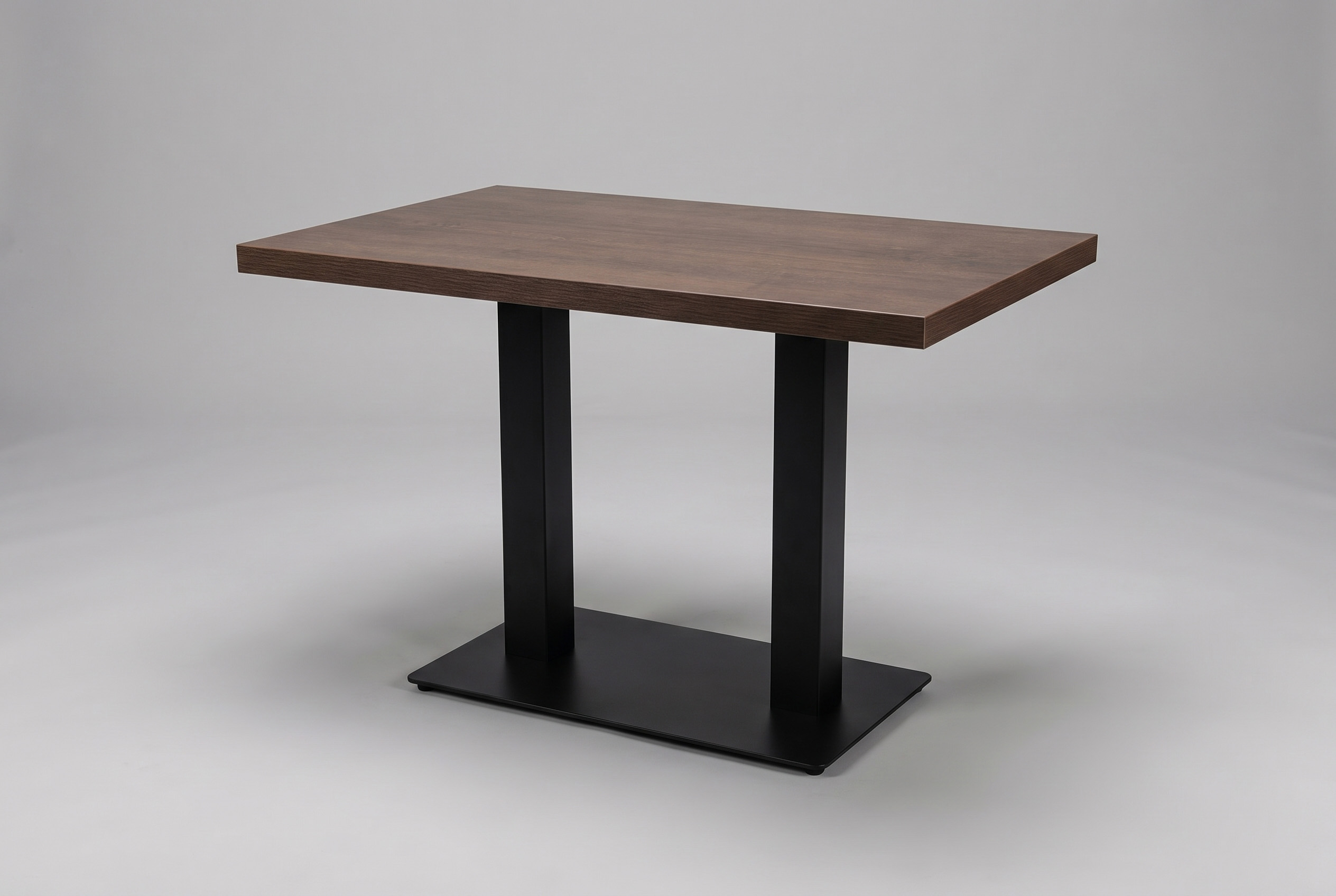 Restaurant Bistro Tisch 120x80x5cm Walnuss Braun Palermo Tischbein Schwarz
