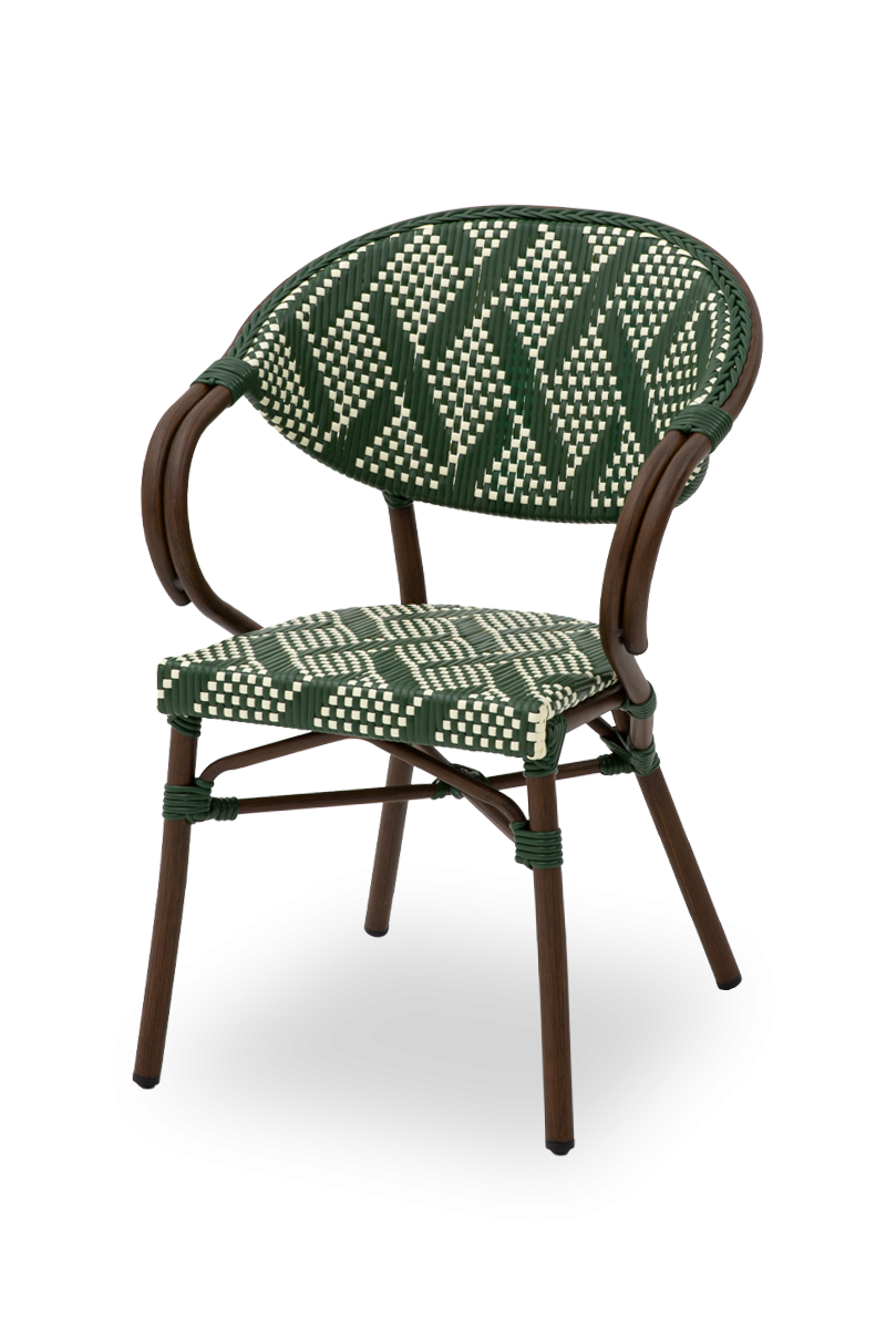 Chaise Udine couleur verte en technorattan Outdoor