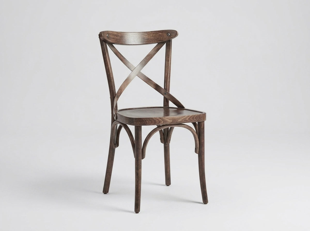 Ristorante Bistro Chair Retro Nice in legno massiccio Brown