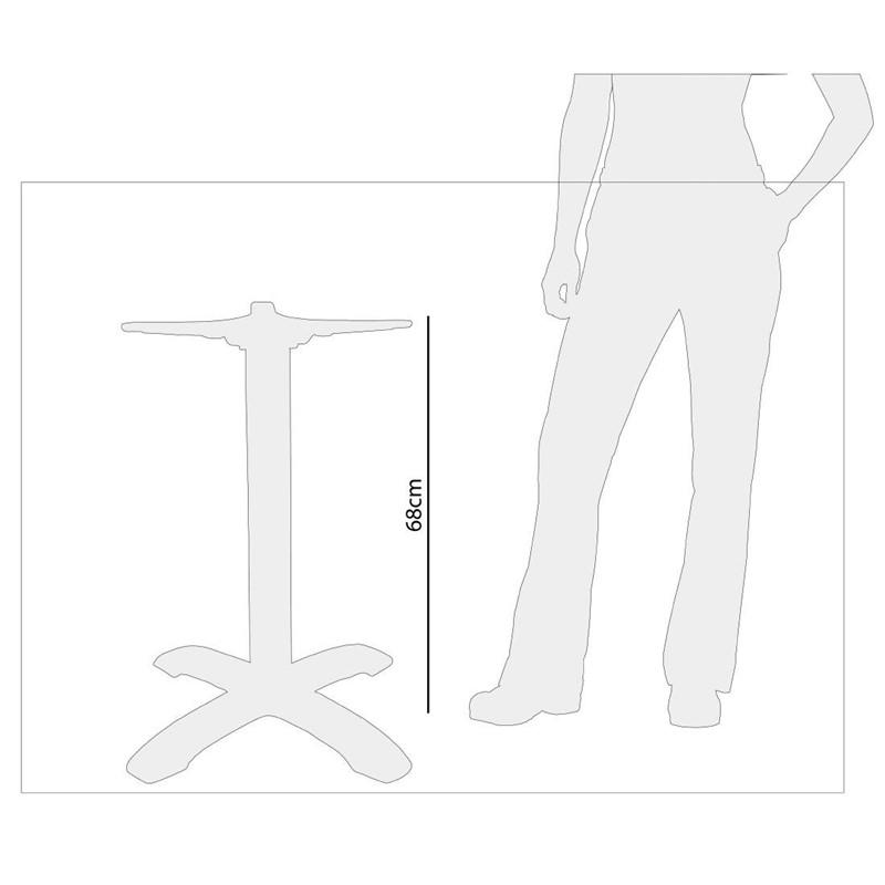 Tischbein GT1K  Klappmechanismus Gastronomie Aluminium Innenbereich Außenbereich-ING10636