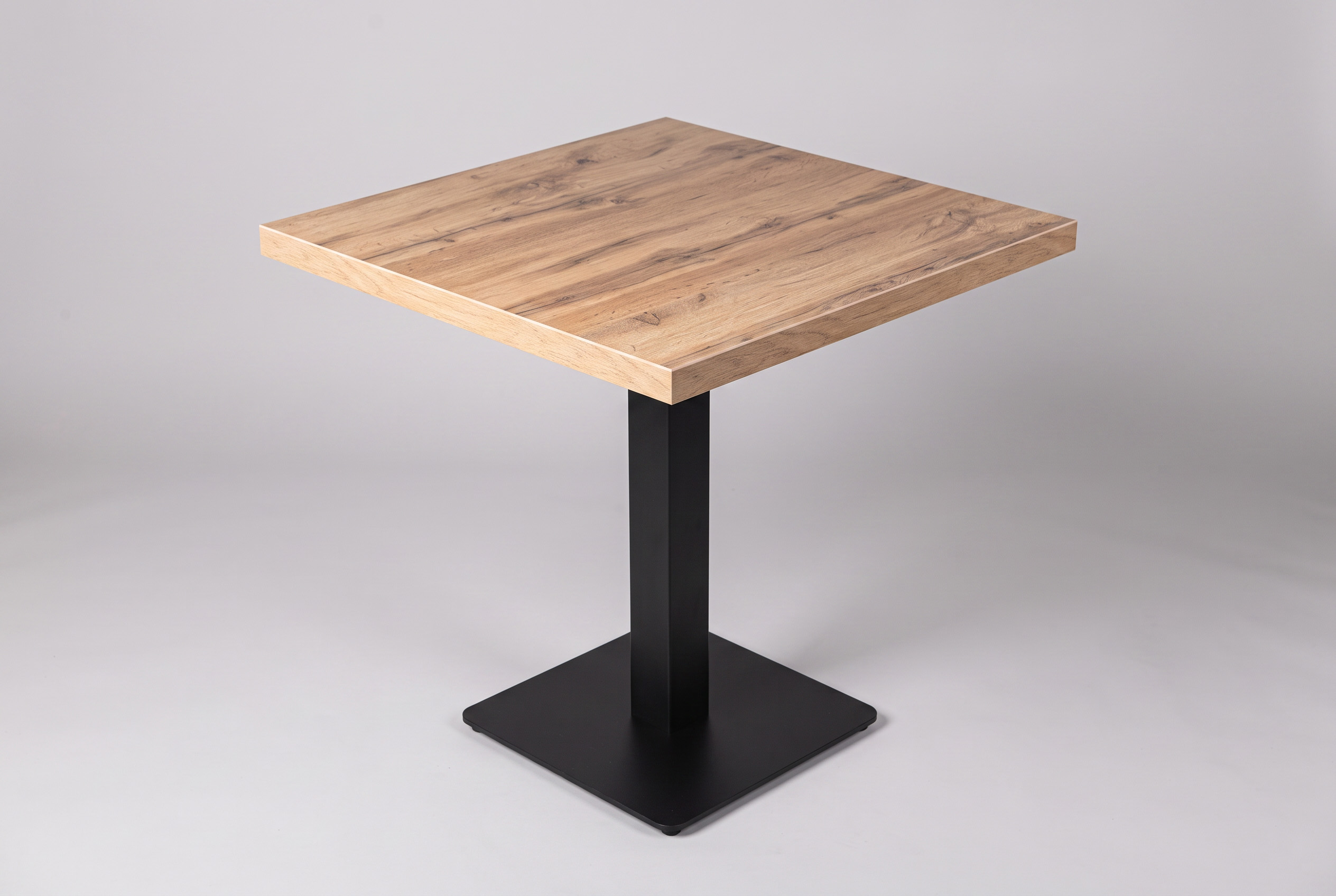 Restaurant Bistro Table 50x50cm Andora Chêne Table d'hôtes Pied de table noir