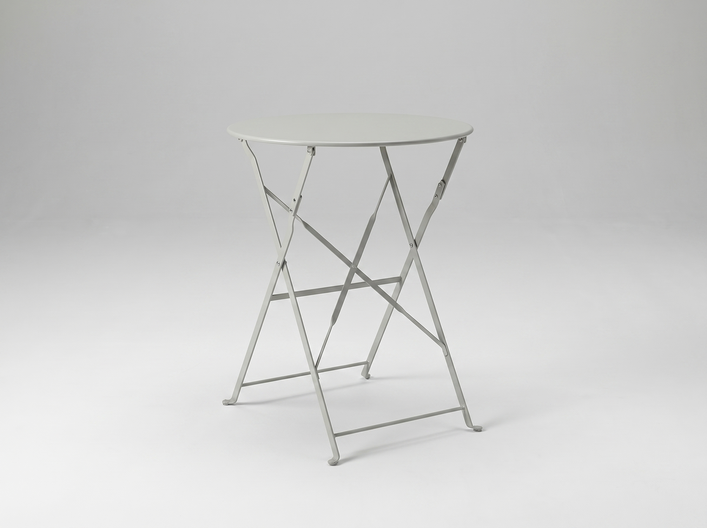 Outdoor Bistro Tisch 59,5cm Rund Grau Stahl - Geneve klappbar