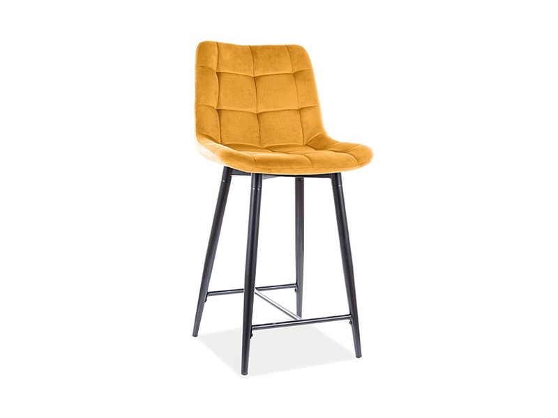 Barhocker Amara halbhoch Samtstoff Gold mit Metallgestell Barhocker Amara halbhoch Samtstoff Gold mit Metallgestell