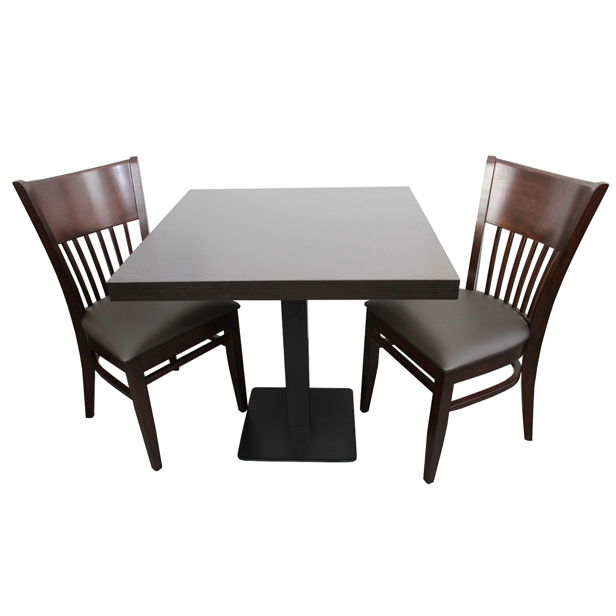 1+2 Restaurant Set 60x60cm Vera Hotel Bistro Tisch mit Gusseisen Tischbein Stühle Gastronomie Möbel-SW10052 1+2 Restaurant Set 60x60cm Vera Hotel Bistro Tisch mit Gusseisen Tischbein Stühle Gastronomie Möbel-SW10052