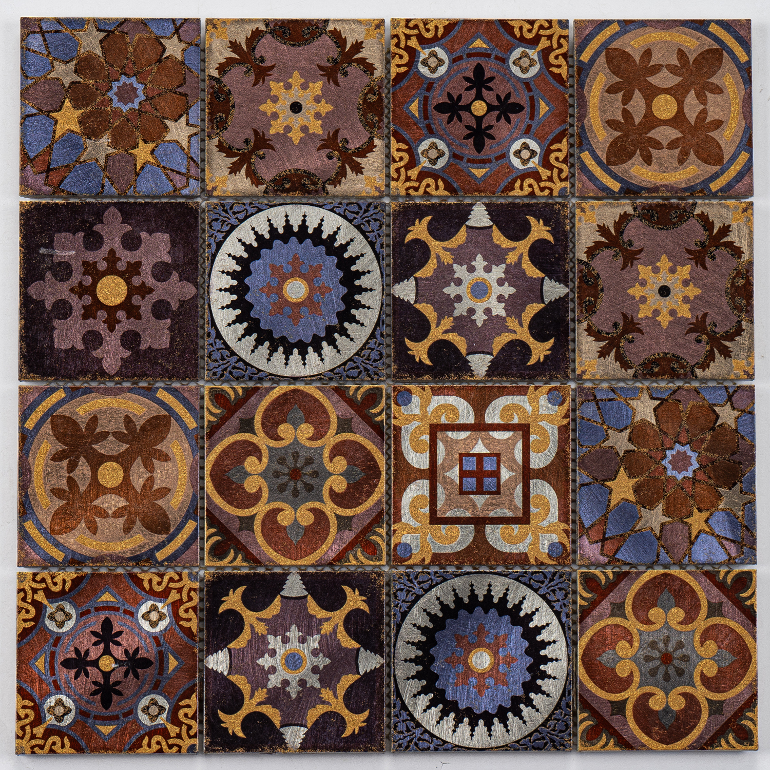 Aluminum Mosaikfliesen Retro Mosaik Paris 75x75x8mm Quadrat 